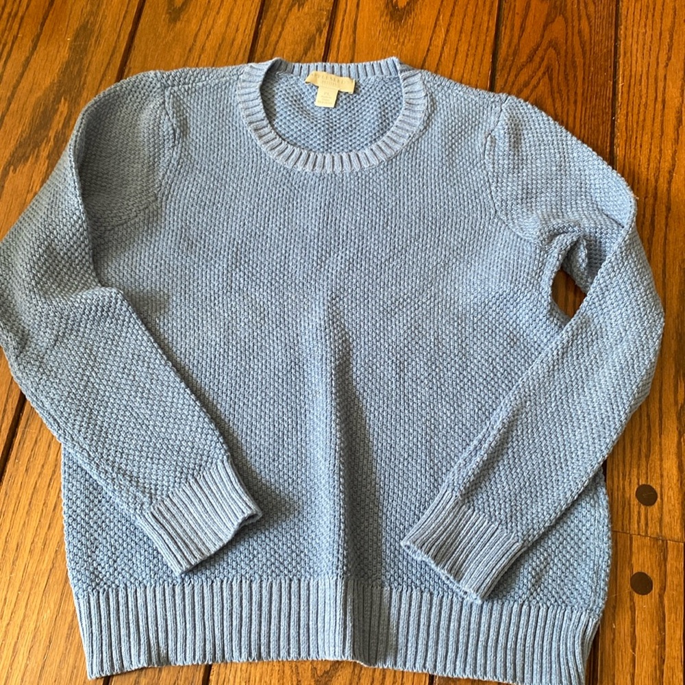 Appleseed’s Light Blue Cotton Knit Crewneck Women’s Sweater